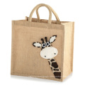 Customize Promotional Reusable Eco Friendly Shopping Jute Tote Bag with Cartoon Animation